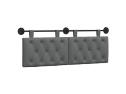 Conjunto 1 Cabeceira Suspensa Vidaxl Cinzento Tecido (130 X 55 X 7 Cm)