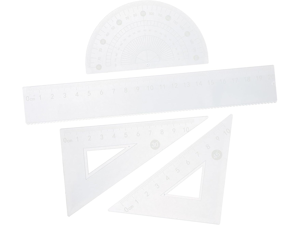 Conjunto De 1 Régua Triangular Geométrica Gadpiparty Para Desenho