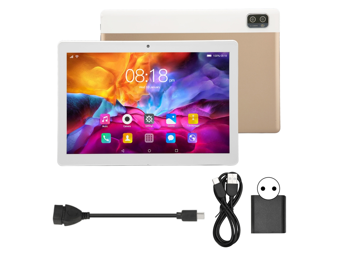 Tablet (chamada 5g) Tela De 10,1 Polegadas Android 12 6gb+128gb Wifi Dourado