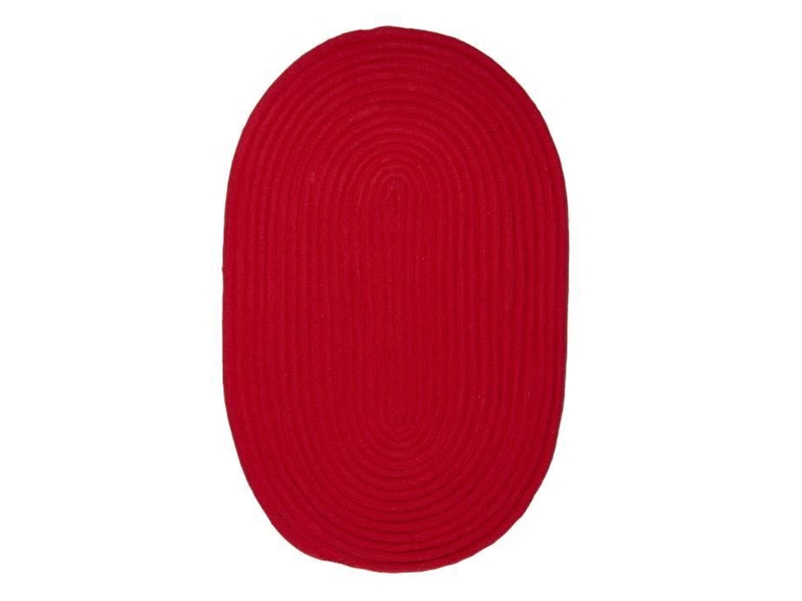 Tapete - A Fábrica De Decoração - Tam Tam Redondo - Reversível Efeito Corda - Algodão - Vermelho 50x80 Cm