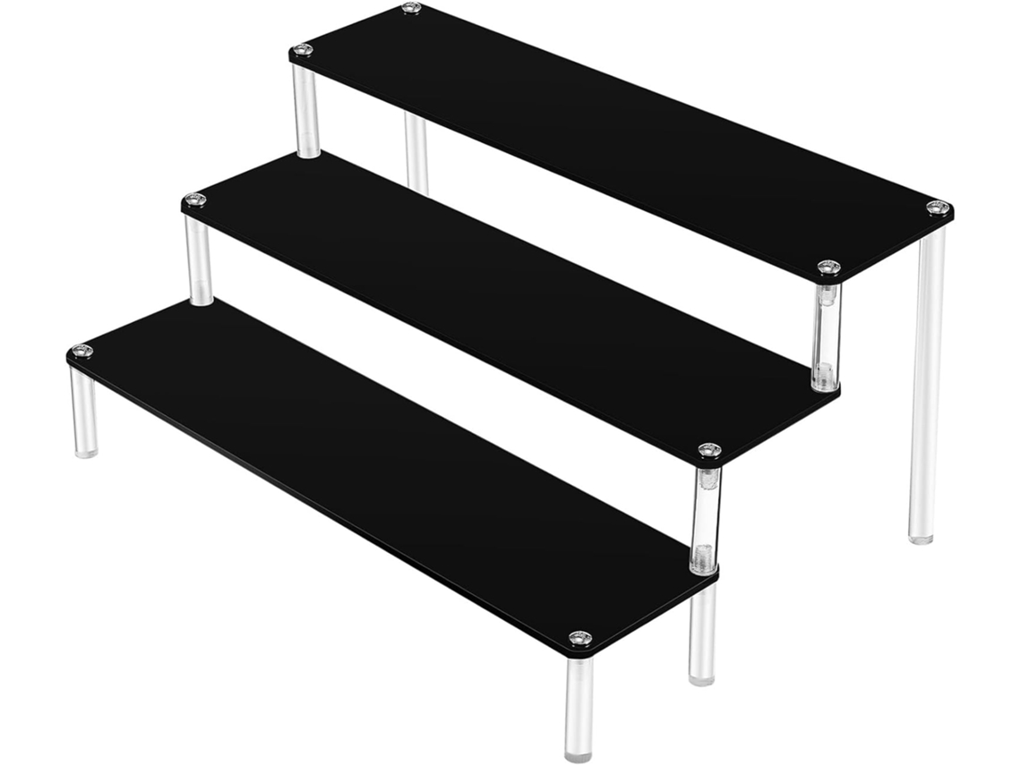 Prateleira de Acrílico Imikeya com Vários Níveis para Exibir Estatuetas, Perfumes e Objetos Coleção Design M