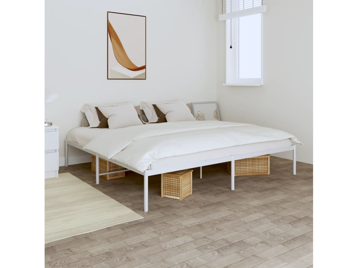 Estrutura De Cama 180x200 Cm Metal Branco