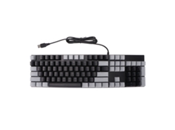 Teclado mecánico para juegos, 104 teclas, interruptores azules, RGB, USB, resistente a arañazos, negro y gris | S/MARCA
