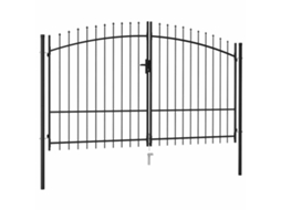 Vidaxl Portão De Cerca Woerden Porta Dupla Com Ponta Afiada 299,5x249,5 Cm
