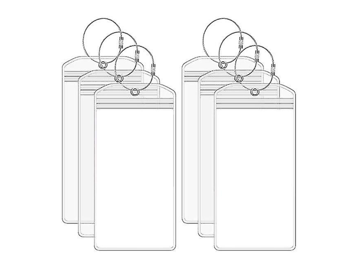 Conjunto de 10 Etiquetas de Bagagem com zíper e argolas de aço BRILVIBERA