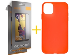 Kit Capa + Película Vidro Full 2X iPhone 12 Pro Max Skyhe Silicone Vermelho