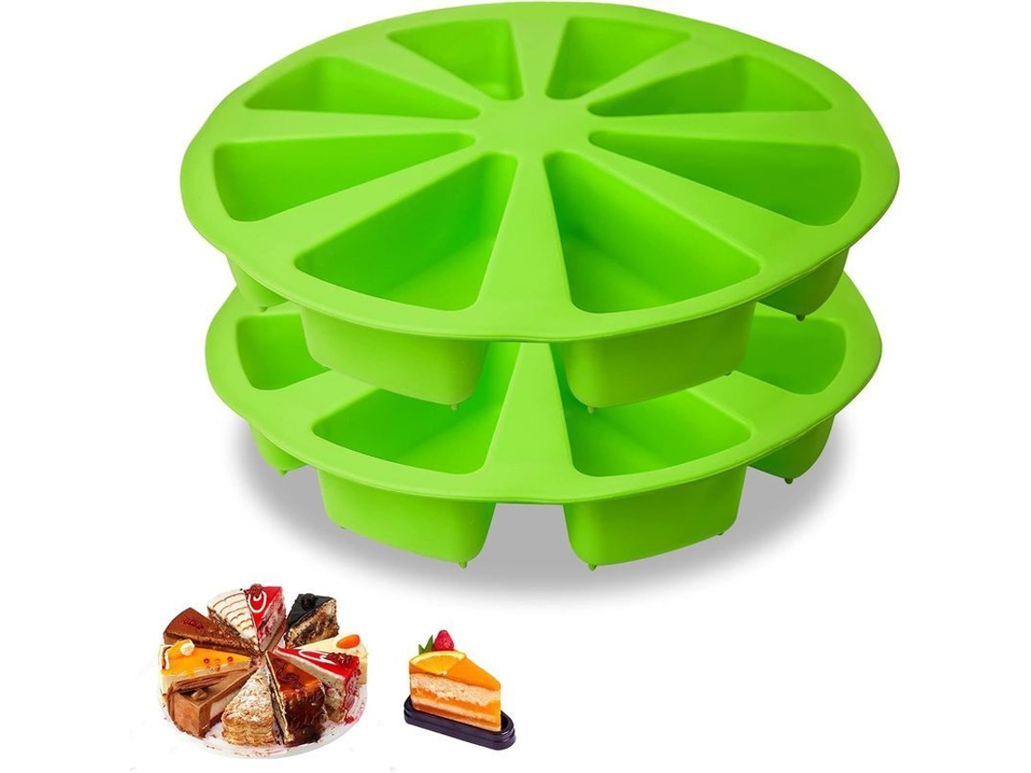 2 Moldes De Silicone Para Pastéis Triangulares, 8 Cavidades, 4 Polegadas, Forno Micro-ondas Lavavajillas