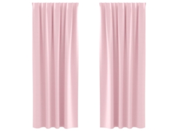 Maison Exclusive - Cortinas Blackout Com Argolas 2 Pcs Rosa Bebé 245 X 140 Cm
