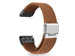 Bracelete Pulseira Entrançada Flexível para Garmin Forerunner 945 Lte Castanho