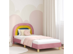Vidaxl Estrutura De Cama Infantil Com Cabeceira Rosa 80 X 200 Cm