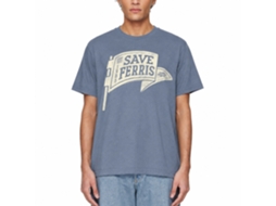 Rockinstone Ferris Bueller's Day Off Save Ferris Penant Heather Indigo Adult T-shirt Size:m