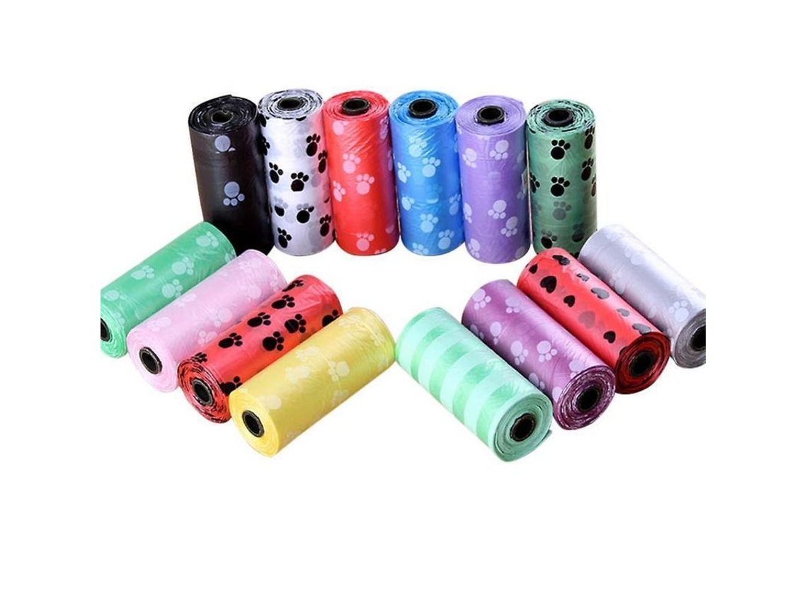 2026 10 Rolo de Sacos Degradáveis para Resíduos de Mascotas Cães Gatos 15 Unidades por Rolo 26x31cm