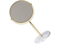 Espelho De Mesa Para Maquiagem Em Mármore Dourado Com Base Giratória, Fácil De Limpar E Transportar, Decorativo.
