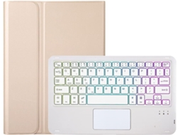 Capa Teclado Eifson Para Samsung Galaxy Tab S10 Fe Plus 13.1'', Touchpad Retroiluminado (dourado)