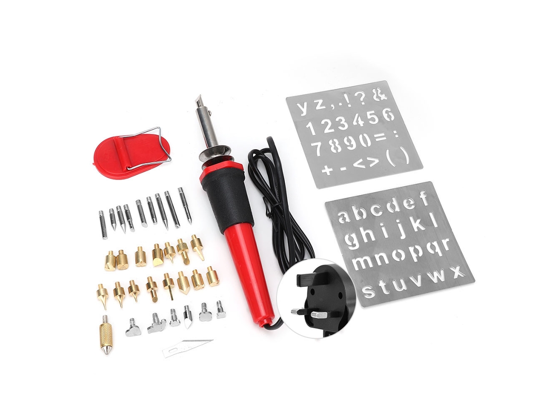 Kit de ferro de solda 37 em 1 de 30 W com funções de queima de madeira e escultura