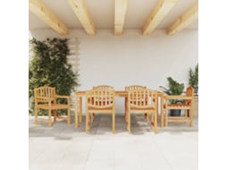 Vidaxl Conjunto De Jantar Para Jardim 7 Pcs Madeira De Teca Maciça