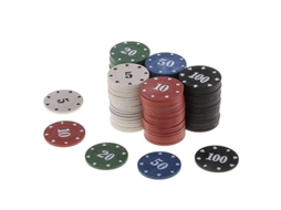2026 100 Fichas Redondas de Plástico para Póker de Casino, Accesorios para Contar Dados de Baccarat Cqb (5/10/20/50/100)