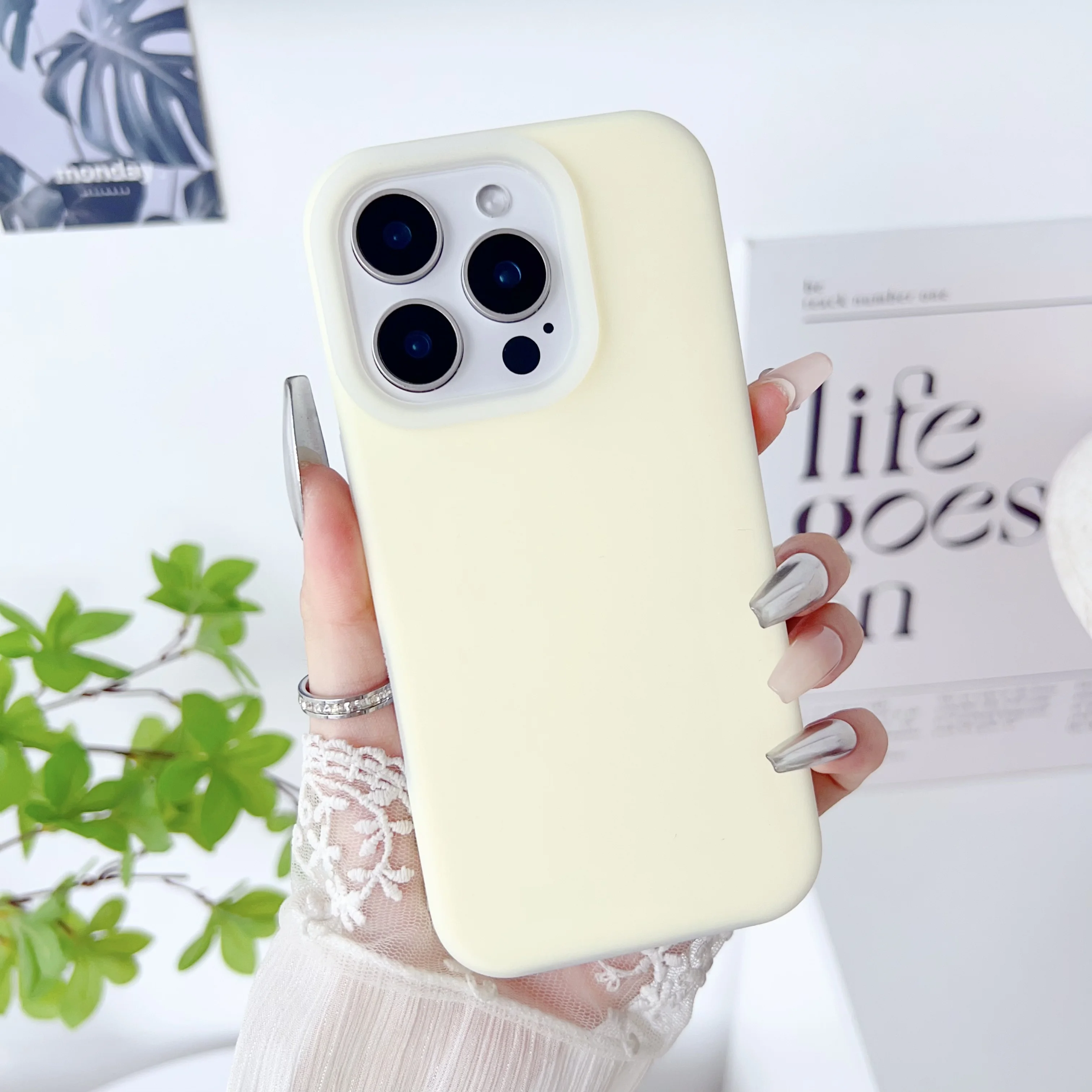 Capa De Celular Em Silicone Líquido (amarelo Para Iphone 11), Macia E Fosca, À Prova De Choque.
