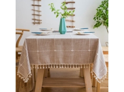 Tecido De Mesa Elegante - Coton E Linho Natural - 1 Peça - Bege