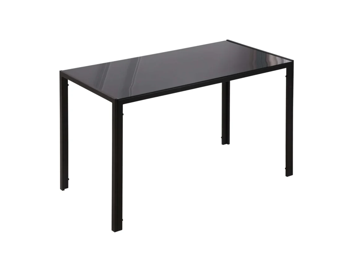 Mesa de jantar retangular, 120x60x75 cm, preto S/MARCA