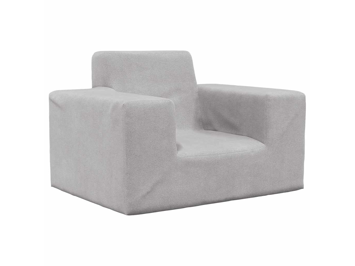 Vidaxl Sofá Infantil Pelúcia Macia Cinzento-claro