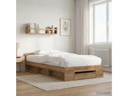 Vidaxl Estrutura De Cama Com Armazenamento Carvalho Artisian