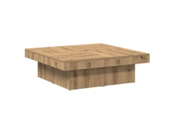 Mesa de Centro 90x90x28 cm Derivados Madeira Carvalho Castanho MAISON EXCLUSIVE