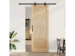 Vidaxl Porta Deslizante Natural E Preto 83 X 232 Cm