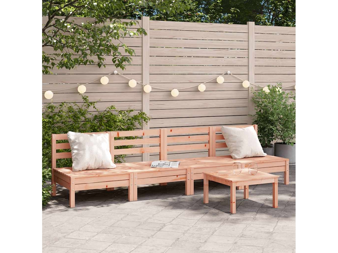 Vidaxl Sofás S/ Apoios Braços P/ Jardim 4pcs Madeira De Douglas Maciça
