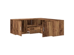Corner Cabinet, Corner Cabinets Vidaxl Marrom Madeira Processada (n/a)