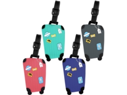 Conjunto de 4 Caixas com Etiquetas para Bagagem e Silicone Bolsas BRILVIBERA