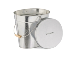 Relaxdays Balde De Cinzas Com Tampa, 22 L, Balde Para Carvão E Cinzas, Lareira, Fogão, Aço Galvanizado, Prateado