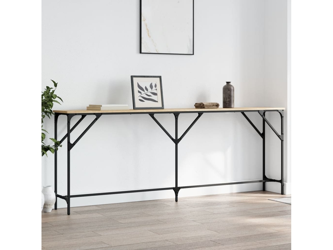 Vidaxl Mesa Consola 200x29x75 Cm Derivados De Madeira Carvalho Sonoma
