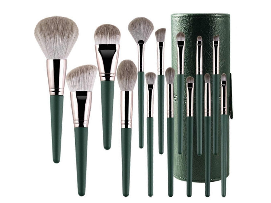 Conjunto De 14 Pincéis De Maquiagem, Base, Pó, Corretivo E Suporte Portátil De Pu. Everley891