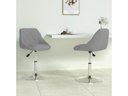 Vidaxl Cadeiras De Jantar Giratórias 2 Pcs Veludo Cinzento-claro