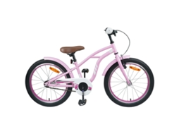 Vidaxl Bicicleta Infantil 18 Polegadas Para 5-7 Anos Rosa Claro