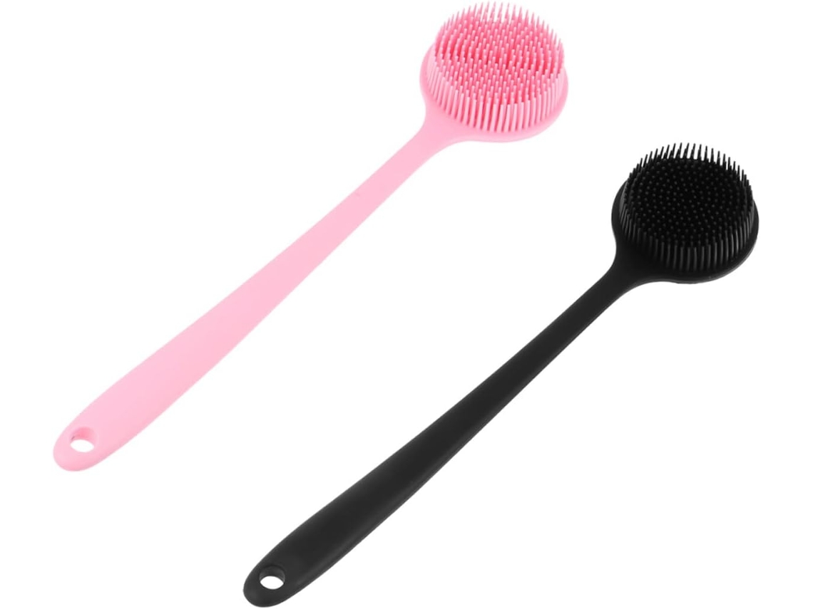 Conjunto De 2 Escovas Banho Com Cabo Longo Sherchpry Para Limpeza E Esfoliação Do Corpo Das Costas