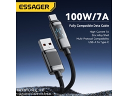 Cabo Usb-a Para Type-c Essager Es-x58 7a 100w Com Carregamento Rápido E Transmiss?o De Dados, 1 M/2 M De Comprimento