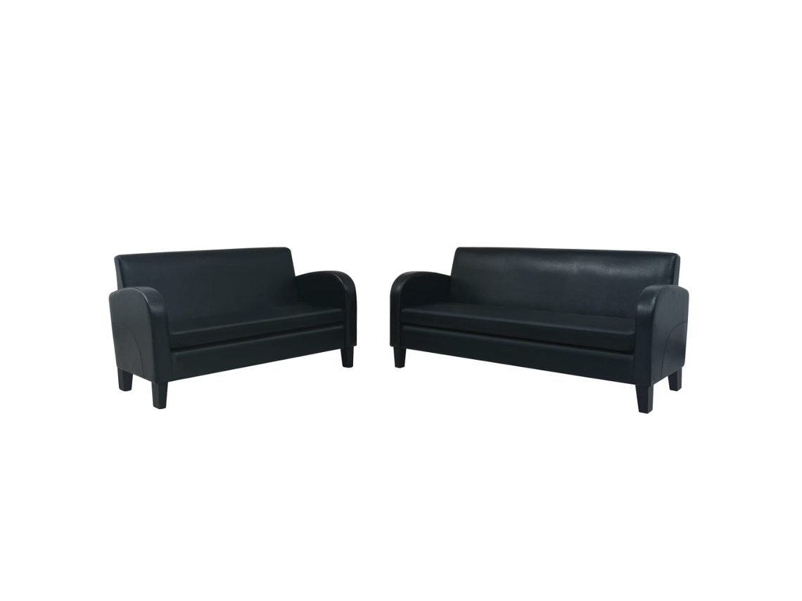 Sofa Set, Sofa Sets Vidaxl Preto Couro Artificial (n/a)