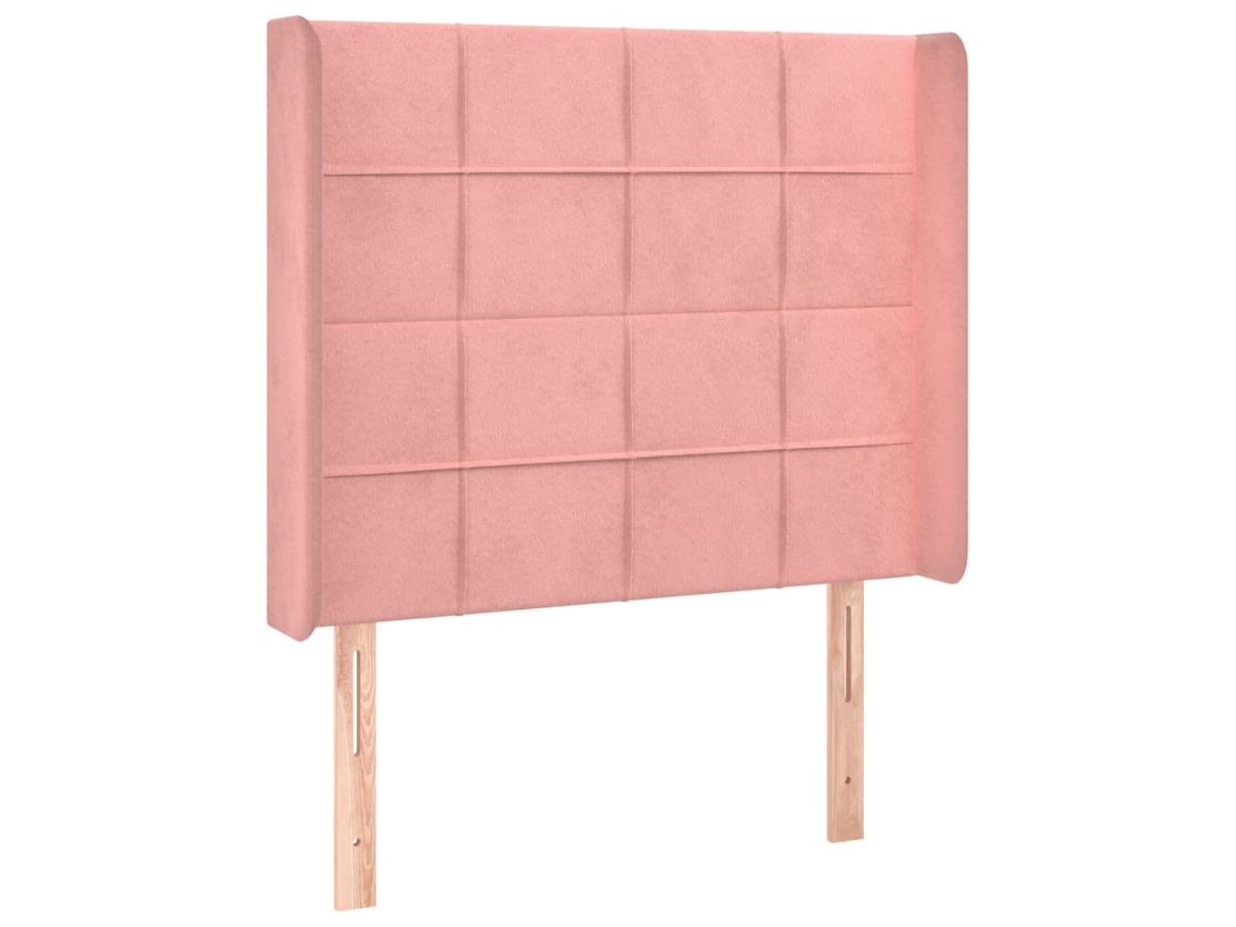 Cabeceira de Cama com Abas Veludo Rosa MAISON EXCLUSIVE (83x16x118 cm)