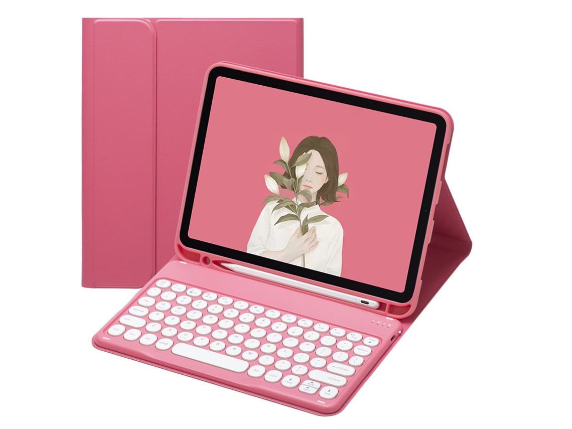 Capa Com Teclado Para Ipad Pro 13 Polegadas,com Teclado Magnético Bluetooth (rose Red) Cuich (2024)