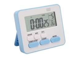Temporizador Digital De Cozinha Com Tela De Temperatura Relógio Pequeno Magnético Azul Para Lar E Escritório
