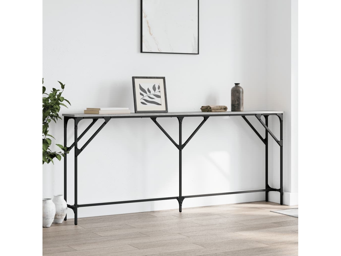 Vidaxl Mesa Consola 180x23x75 Cm Derivados De Madeira Cinzento Sonoma