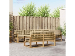 Vidaxl Conjunto De Sofás Para Exterior 6 Pcs Branco E Bege Poliéster