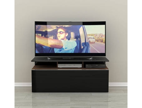 Móvel de TV  Melamina (Castanho Escuro e Preto - 1170 x 480 x 400 mm)