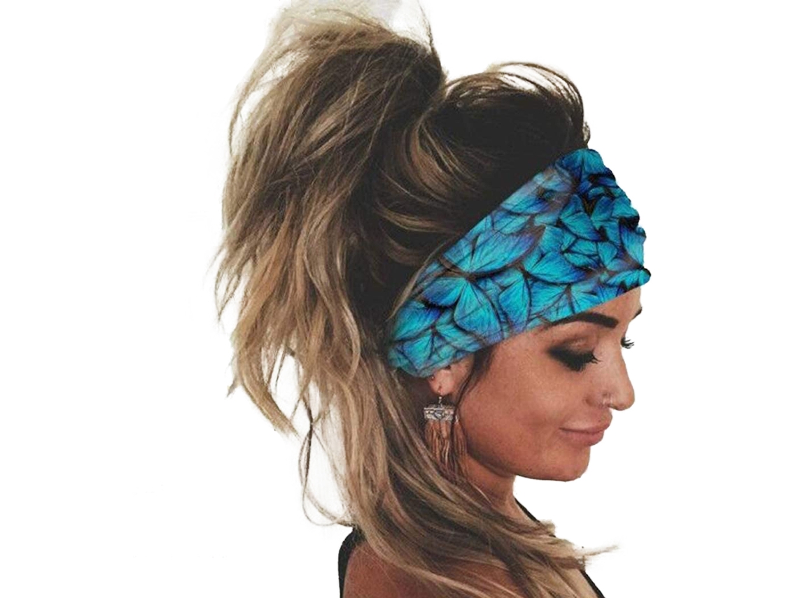 Fita De Cabelo Com Alta Elasticidade Estampado De Borboleta