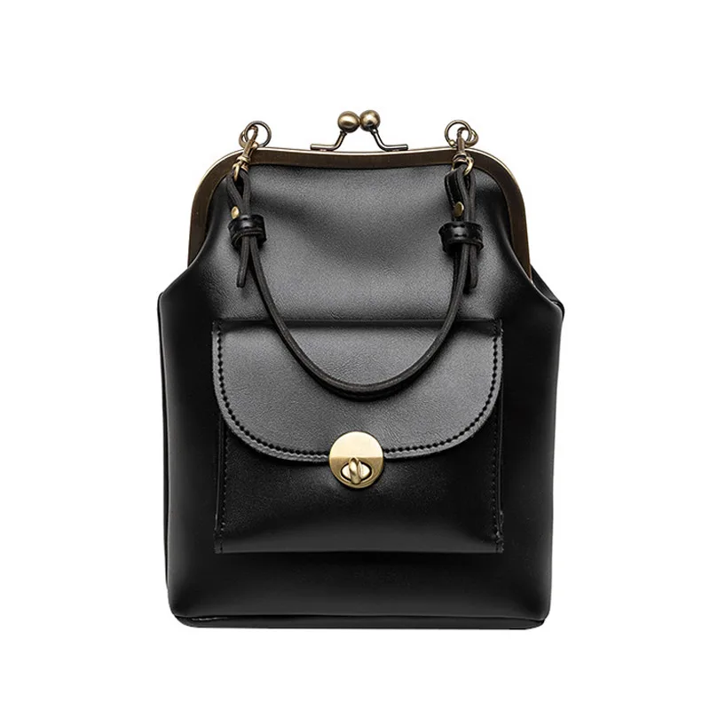 Bolsa De Ombro Feminina (preta), Estilo Coreano, Fivela De Metal, Bolsa De Mão Feminina, Couro Pu, Bolsa Transversal Feminina