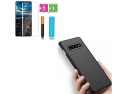 Kit Capa/Película de Vidro Nano Curved UV e Suporte Magnético Auto Samsung Galaxy S10 PHONECARE Naked Preto