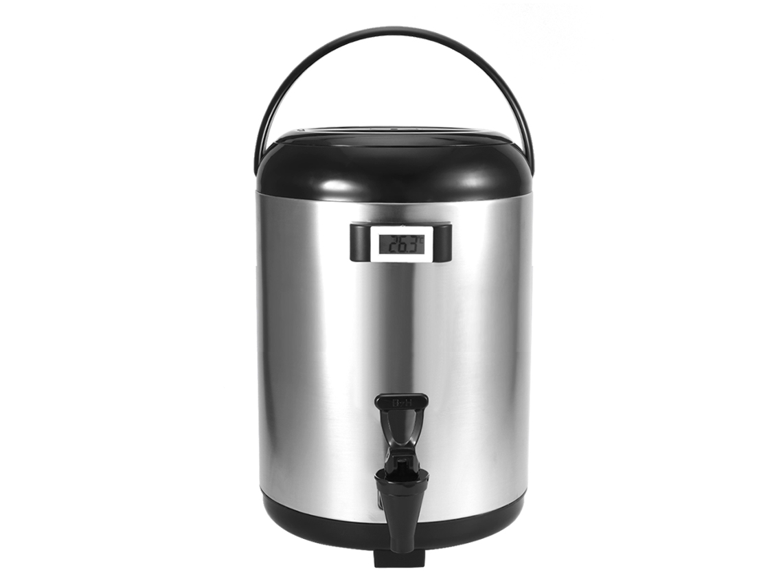 Laxiscreed Balde Térmico De Aço Inox Com Termómetro Lcd E Torneira Para Bebidas