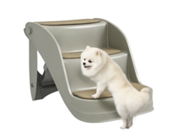 Escada para cães de 3 degraus, dobrável, com tapetes antiderrapantes, cinzento 49x38x38cm | S/MARCA